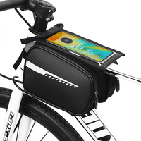 사이클링을 위한 휴대 전화 홀더와 야외 방수 PU 가죽 자전거 전면 프레임 가방 자전거 탑 튜브 가방