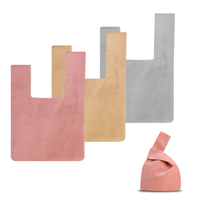 패션 일본 손목 가방 빈티지 코튼 간단한 매듭 손목 가방 파우치 휴대용 지갑 캔버스 토트 소녀를위한 선물