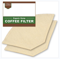 유기농 대마 천 커피 필터는 드립 커피 메이커를 위한 재사용 가능한 콘 커피 필터 위에 붓습니다.