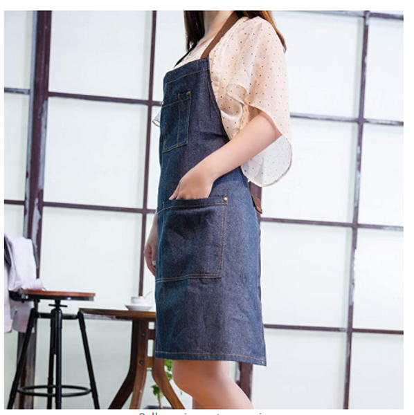 남자/여자를 위한 도매 100% 면 부엌 요리사 앞치마 주문 데님 화포 앞치마