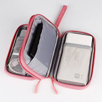 사용자 정의 휴대용 두 레이어 회색 전자 주최자 powerbank 하드 드라이브에 대 한 방수 여행 케이블 주최자 가방 스토리지 가방