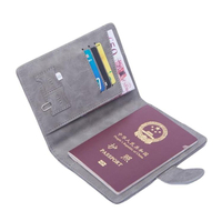 재고 RFID PU 가죽 카드 홀더 주최자 여행 지갑 케이스 남자 여권 홀더 비즈니스 여행을위한 여권 커버