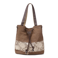 인쇄된 쇼핑백을 가진 아마존의 뜨거운 판매 화포 핸드백 여자 어깨끈 졸라매는 끈 부대