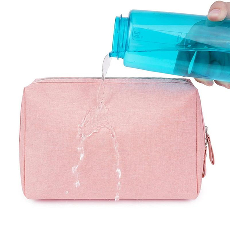 핑크 패션 여행 화장품 보관 가방 또는 세면 용품 가방 사용자 정의 로고는 여성을위한 지퍼와 파우치가있는 주최자를 구성합니다.