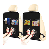 자동차 시트 프로텍터 킥 매트 주최자 포켓이있는 자동차 뒷좌석 용 2 팩 카시트 프로텍터 킥 매트 백 시트 프로텍터