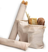 재사용 가능한 대형 유기농 린넨 빵 가방 수제 빵에 이상적인 친환경 면화 빵 가방