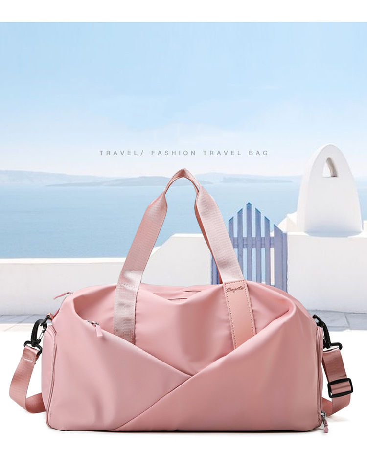 사용자 정의 로고 핑크 체육관 가방 여성 방수 패션 더플 토트 백 수하물 더플 여행 가방