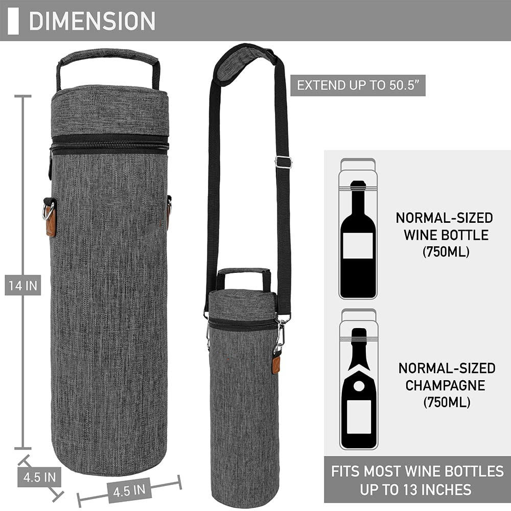 어깨 끈이있는 사용자 정의 휴대용 단일 병 와인 토트 쿨러 가방 하나의 Bott에 대한 절연 패딩 열 와인 캐리어 가방