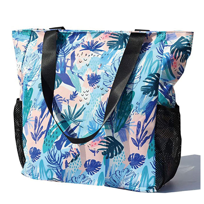 주머니를 가진 여자 방수 폴리에스테 여행 바닷가 쇼핑 어깨 끈달린 가방
