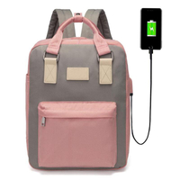 Unisex 고등학교 숙녀 Bookbags USB 충전 토트 백 학교 노트북 가방 십대를위한 배낭