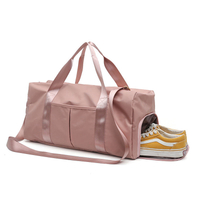핑크 Weekender 가방 스포츠 여성 요가 피트니스 여행 가방 더플 대용량 사용자 정의 여행 가방 로고